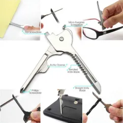 6 in 1 multi functional key - stainless steel multi toolSurvival tools