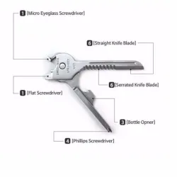 6 in 1 multi functional key - stainless steel multi toolSurvival tools