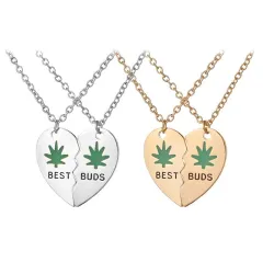 Pendentif en forme de coeur avec collier - BEST BUDS - 2 pièces