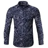 Chemise manches longues mode - imprimé fleuri - coupe slim