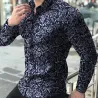 Chemise manches longues mode - imprimé fleuri - coupe slim