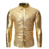 Shiny metallic long sleeve shirt - with sequins decorationsT-shirts