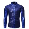 Shiny metallic long sleeve shirt - with sequins decorationsT-shirts