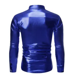 Shiny metallic long sleeve shirt - with sequins decorationsT-shirts