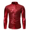 Shiny metallic long sleeve shirt - with sequins decorationsT-shirts