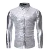Shiny metallic long sleeve shirt - with sequins decorationsT-shirts