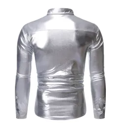 Shiny metallic long sleeve shirt - with sequins decorationsT-shirts