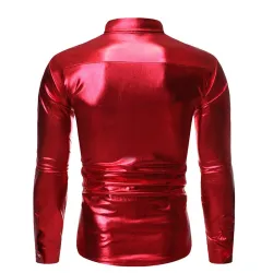 Shiny metallic long sleeve shirt - with sequins decorationsT-shirts