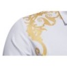 Chemise élégante à manches longues - imprimé baroque doré de luxe