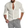 Chemise classique en lin à manches longues
