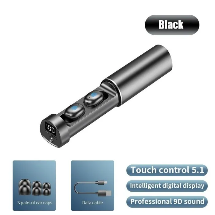 TWS 5.1 - Écouteurs sans fil Bluetooth - contrôle tactile - avec boîtier de charge