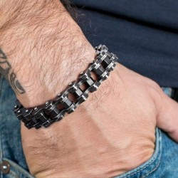 Bracelet rétro en acier inoxydable - design chaîne de moto