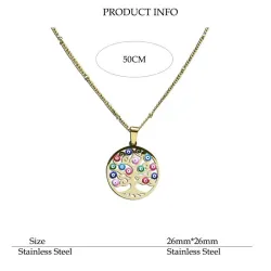 Turkish eye / tree of life pendant - with necklace - stainless steelNecklaces