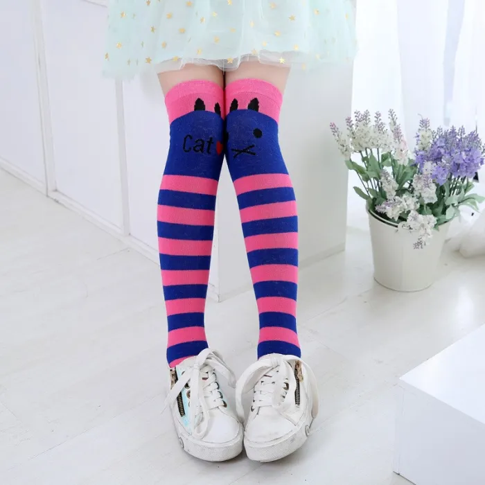 Chaussettes longues en coton - motif animaux