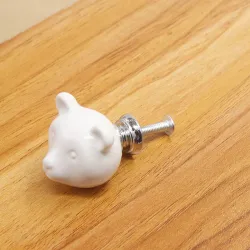 Ours en céramique 3D - poignées de meubles - boutons