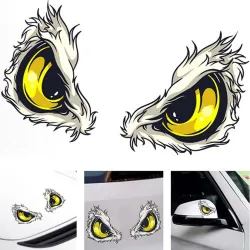 Yeux jaunes effrayants - autocollant de voiture