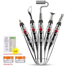 Multifunction electric massage pen - acupuncture - pain relief - beauty roller - with laser lightMassage