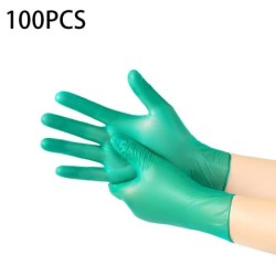 Gants jetables en nitrile - polyvalents - imperméables - verts - 100 pièces