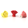 Poignées de meubles en céramique - boutons en forme de roses - 10 pièces
