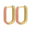 Boucles d'oreilles rectangle doré - émail coloré