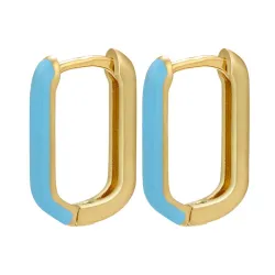 Golden rectangle earrings - colorful enamelEarrings