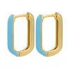 Golden rectangle earrings - colorful enamelEarrings