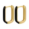 Boucles d'oreilles rectangle doré - émail coloré