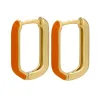 Boucles d'oreilles rectangle doré - émail coloré