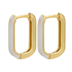 Golden rectangle earrings - colorful enamelEarrings