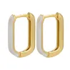 Golden rectangle earrings - colorful enamelEarrings