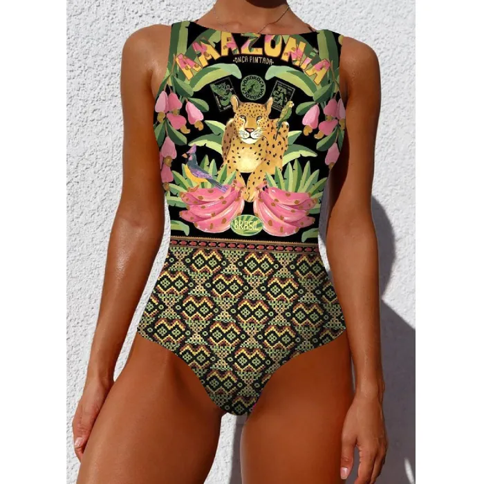 Maillot de bain une pièce - motif coloré - avec push up