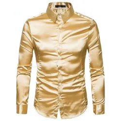 Chemise à manches longues en satin