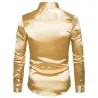 Chemise à manches longues en satin