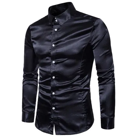Chemise à manches longues en satin