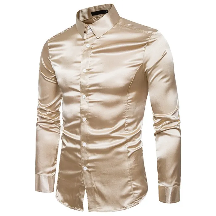 Chemise à manches longues en satin