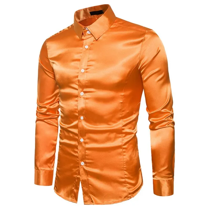 Chemise à manches longues en satin