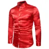 Chemise à manches longues en satin