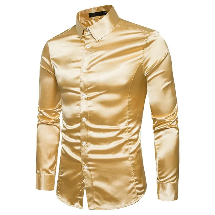 Chemise à manches longues en satin
