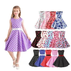 Robe d'été sans manches - imprimé pois / fleurs