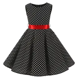 Summer sleeveless dress - polka dots / flowers printedClothing