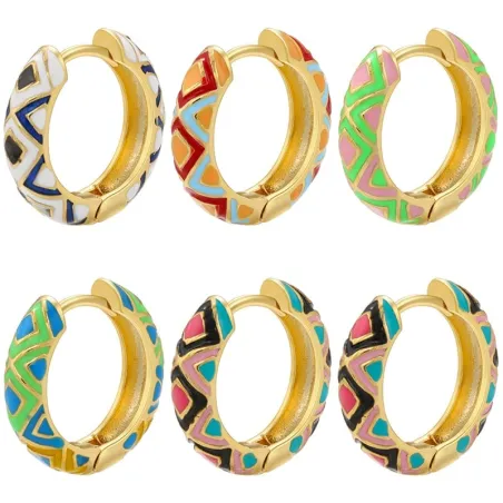 Petites créoles - motif géométrique coloré