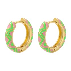 Small hoop earrings - colorful geometric patternEarrings