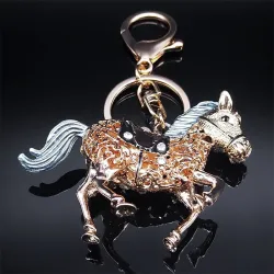 Porte-clés cheval en cristal