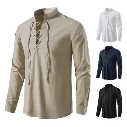 Chemise classique à manches longues - encolure à nouer