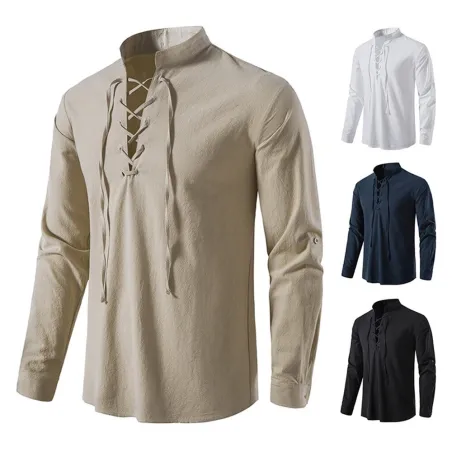 Classic long sleeve shirt - tie up necklineT-shirts