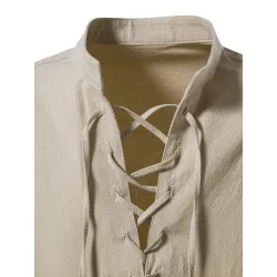 Chemise classique à manches longues - encolure à nouer