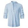 Chemise classique à manches longues - encolure à nouer