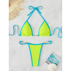 Sexy bikini set - with metal decorationsBeachwear