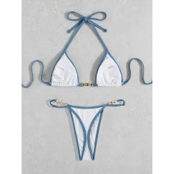 Sexy bikini set - with metal decorationsBeachwear