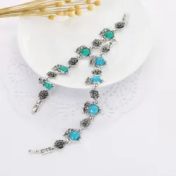 Silver jewellery set - with owls - necklace / earrings / braceletJewellery Sets